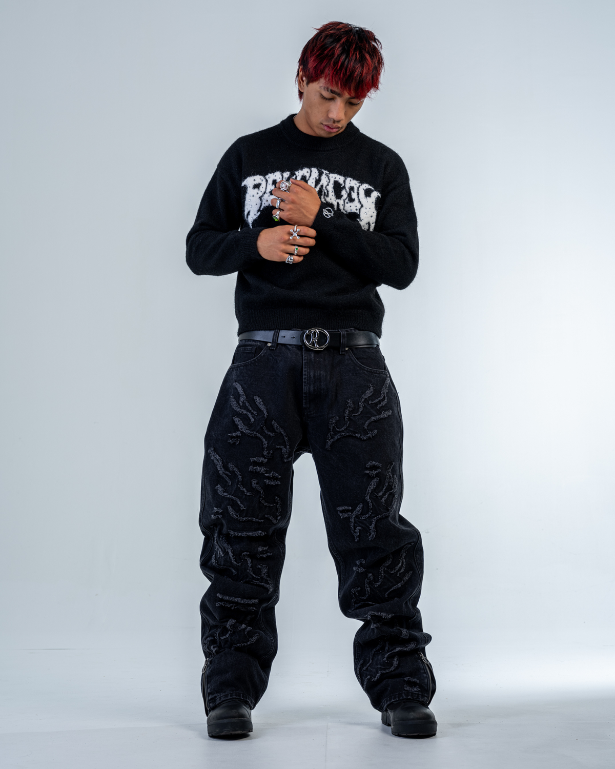 FLARE FIT ZIPPED JEAN FLAMES