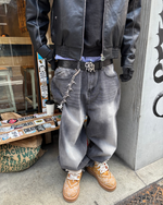 TENUE VESTE CUIR + JEAN BAGGY thumbnail