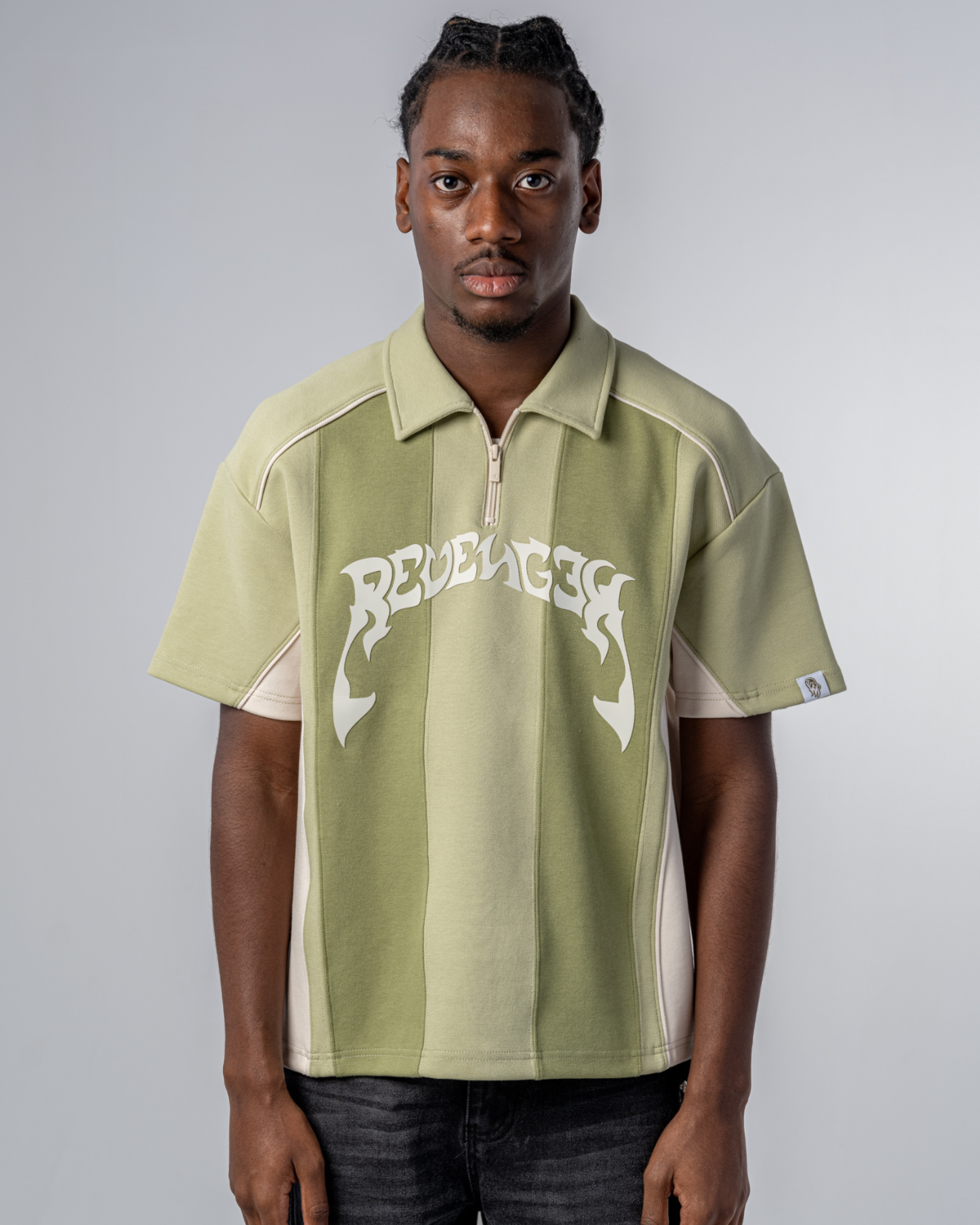 POLO PATCHWORK [VERT / BEIGE]