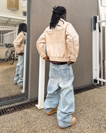 TENUE VESTE CUIR + JEAN BAGGY thumbnail