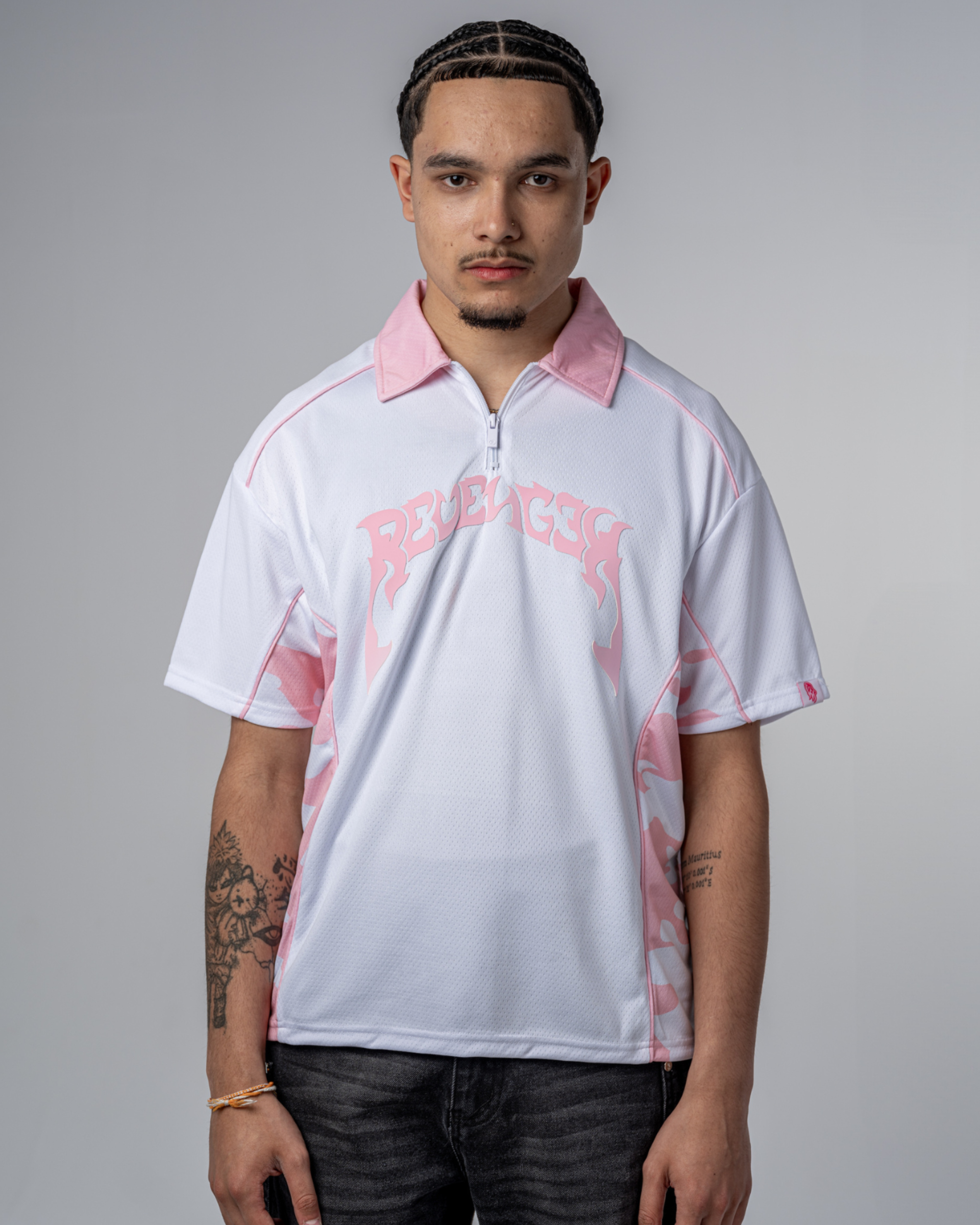 POLO CAMO EN MAILLE [ROSE]