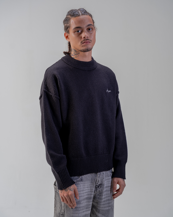 PULL EN MAILLE [NOIR]
