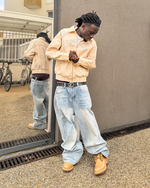 TENUE VESTE CUIR + JEAN BAGGY thumbnail