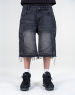 RIPPED BAGGY JORTS [NOIR] thumbnail