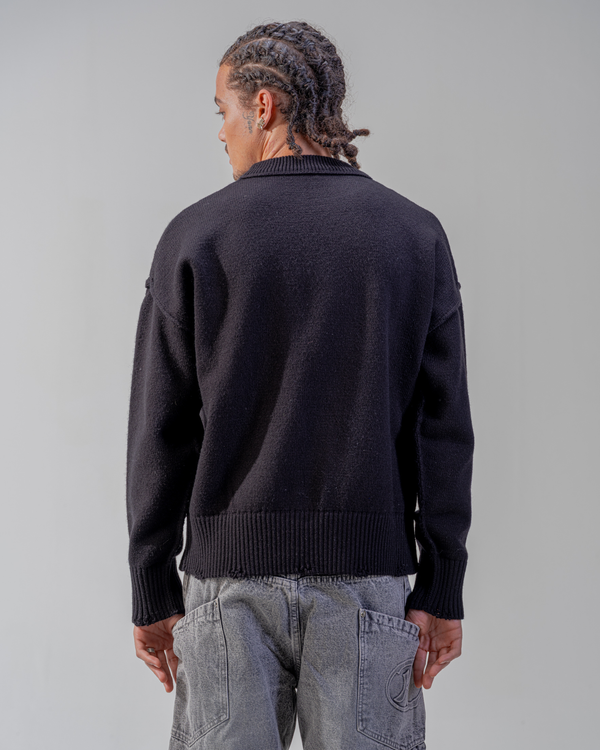 PULL EN MAILLE [NOIR]