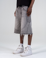 RIPPED BAGGY JORTS [GRIS] thumbnail