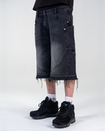 RIPPED BAGGY JORTS [NOIR] thumbnail