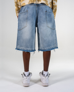 RIPPED BAGGY JORTS [BLEU] thumbnail