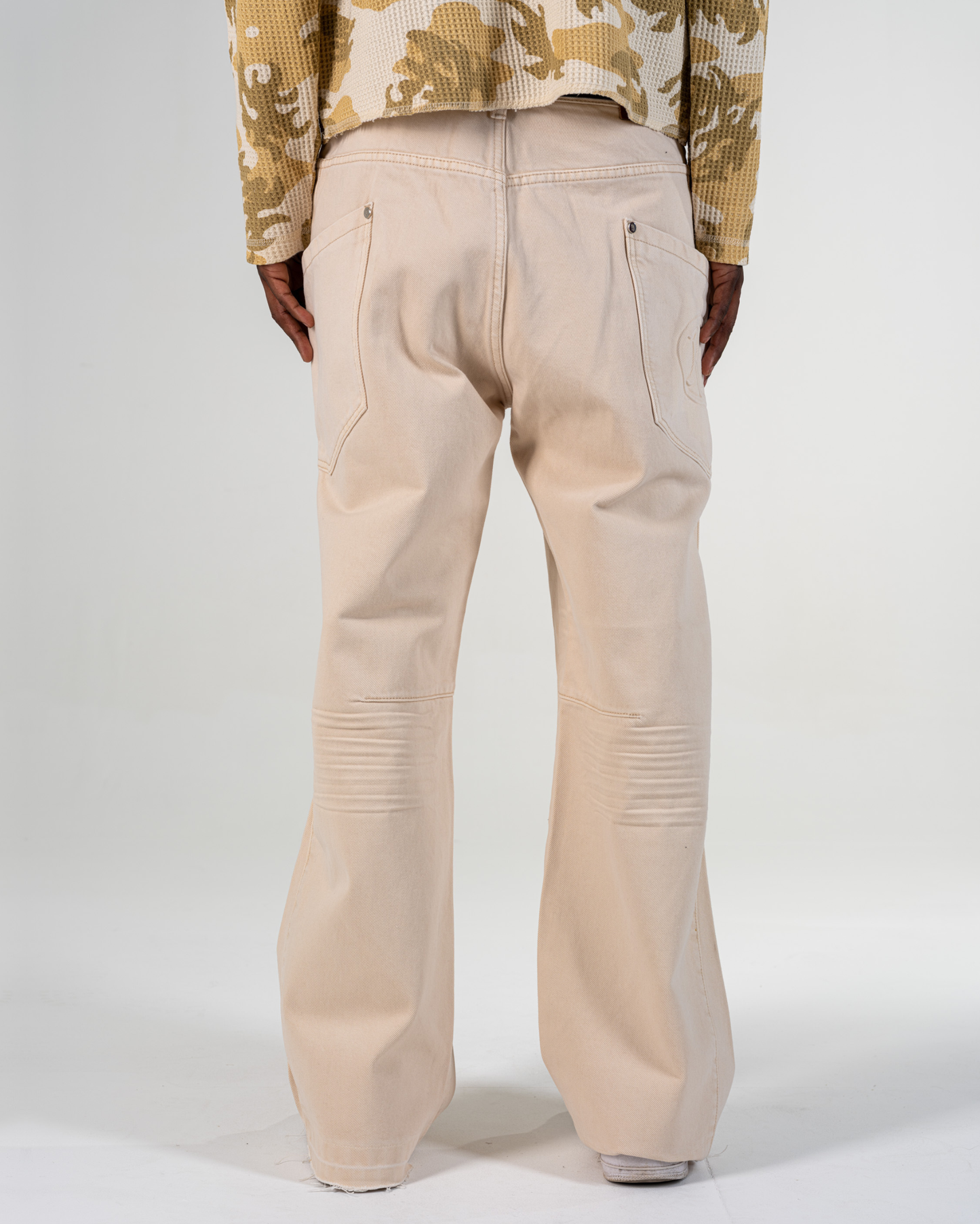 BAGGY FLARE JEANS [BEIGE]