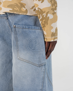 RIPPED BAGGY JORTS [BLEU] thumbnail
