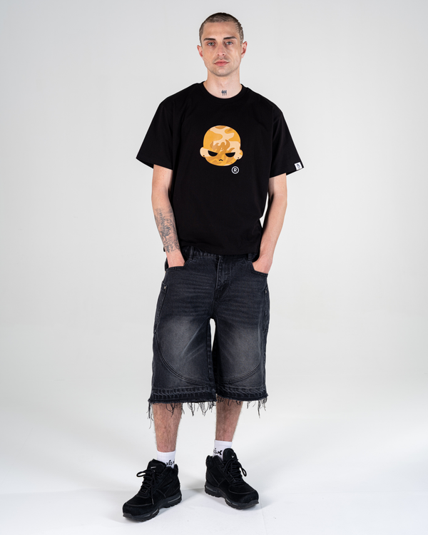 RIPPED BAGGY JORTS [NOIR]
