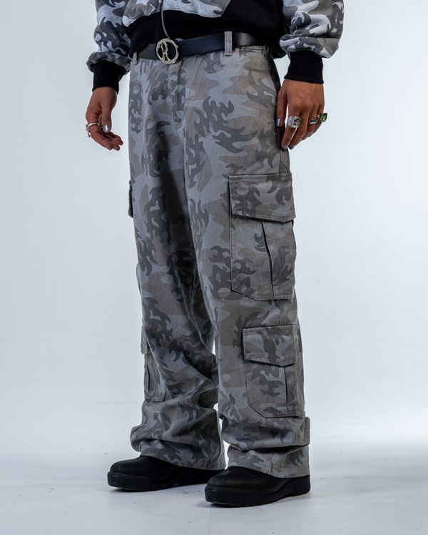 PANTALON CARGO CAMO [NOIR]