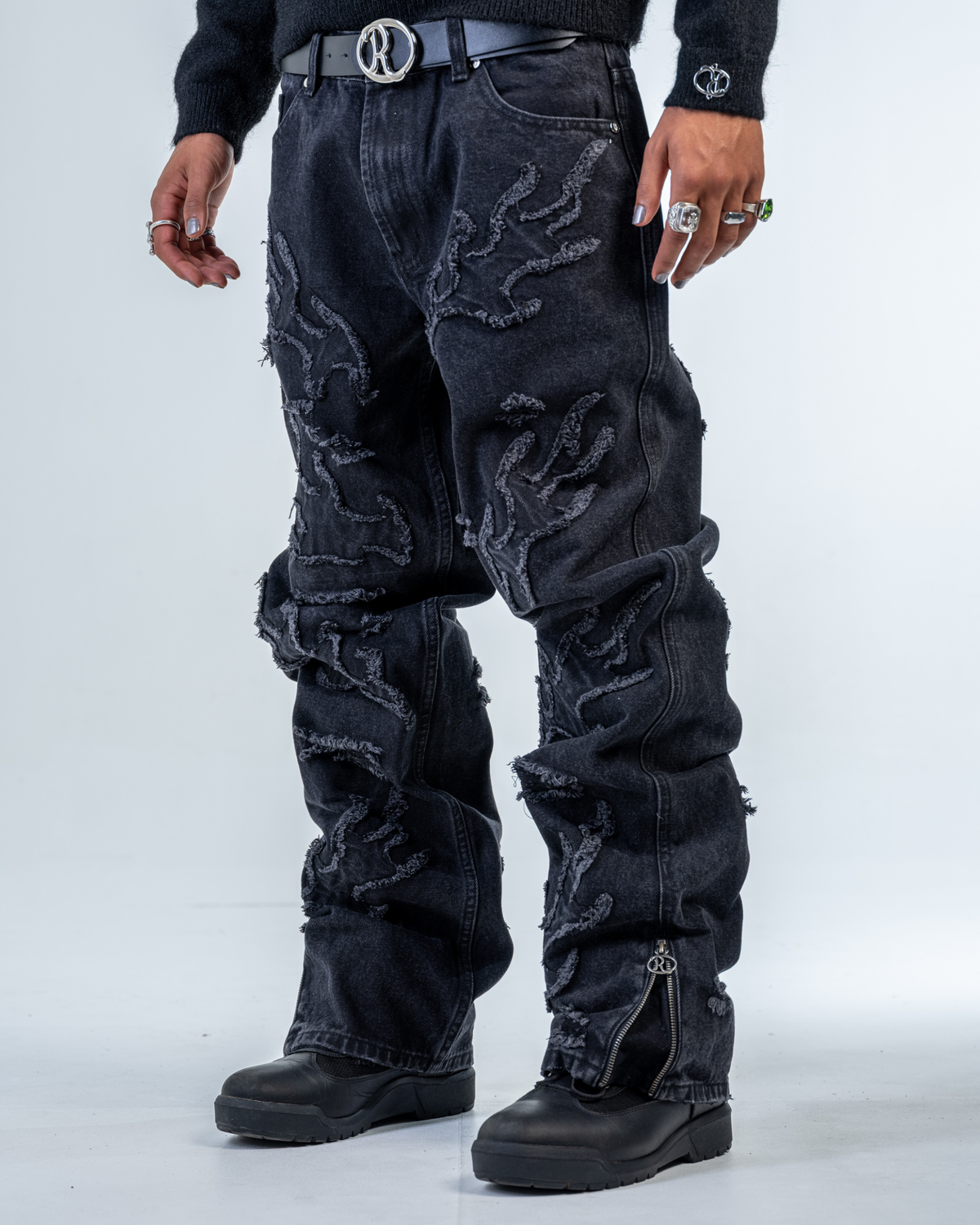 FLARE FIT ZIPPED JEAN FLAMES