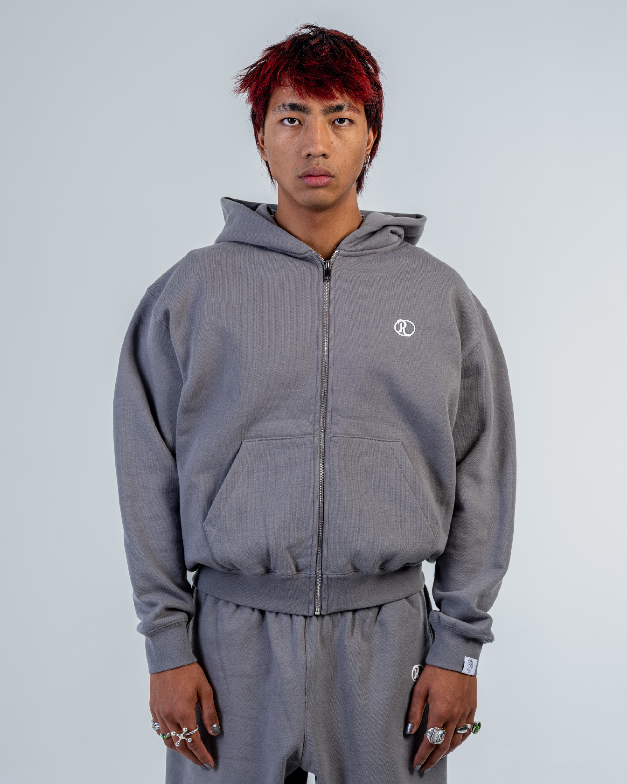 SWEAT ZIPPÉ [STONE GREY]