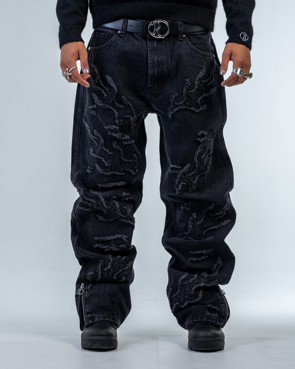 FLARE FIT ZIPPED JEAN FLAMES