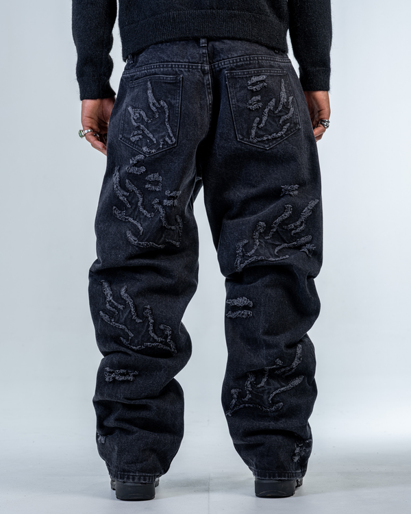 FLARE FIT ZIPPED JEAN FLAMES