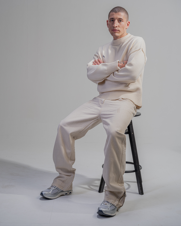 JEAN FLARE FIT ZIPPÉ [BEIGE]