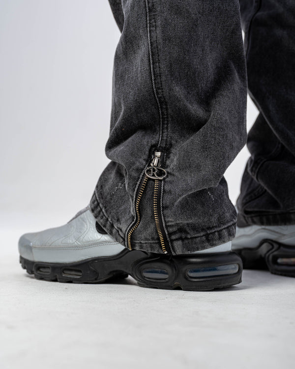 JEAN FLARE FIT ZIPPÉ [NOIR]