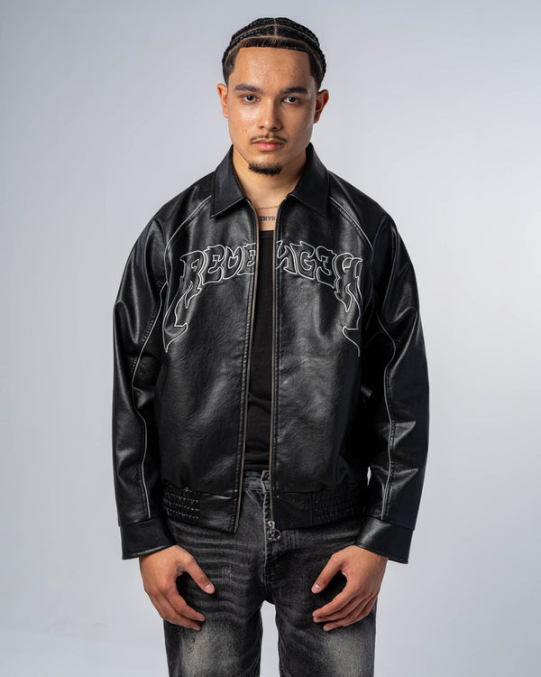 VESTE EN SIMILICUIR [NOIR]