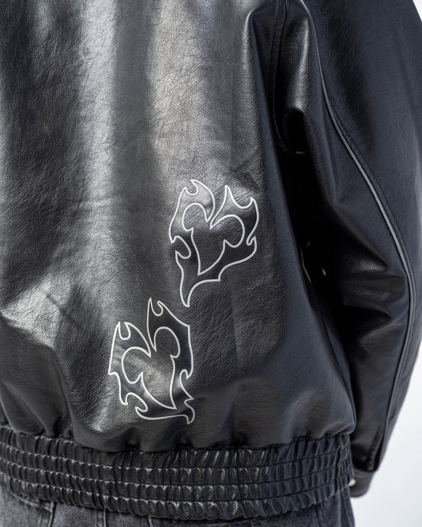 VESTE EN SIMILICUIR [NOIR]