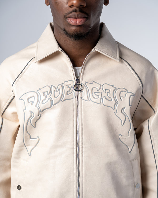 VESTE EN SIMILICUIR [BEIGE]