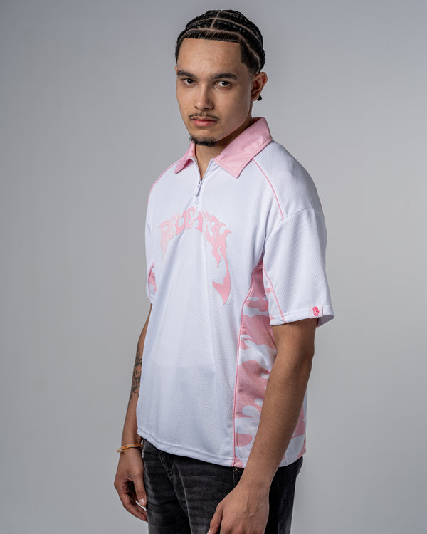 POLO CAMO EN MAILLE [ROSE]