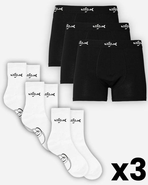 PACK ESSENTIEL : BOXERS + CHAUSSETTES x3